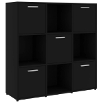 Libreria Nera 90x30x90 cm in Truciolato