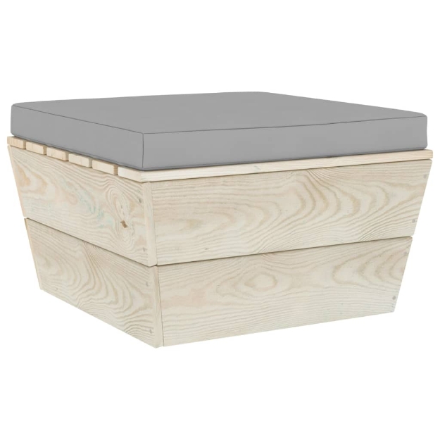 Cuscino per Pouf su Pallet Grigio in Tessuto