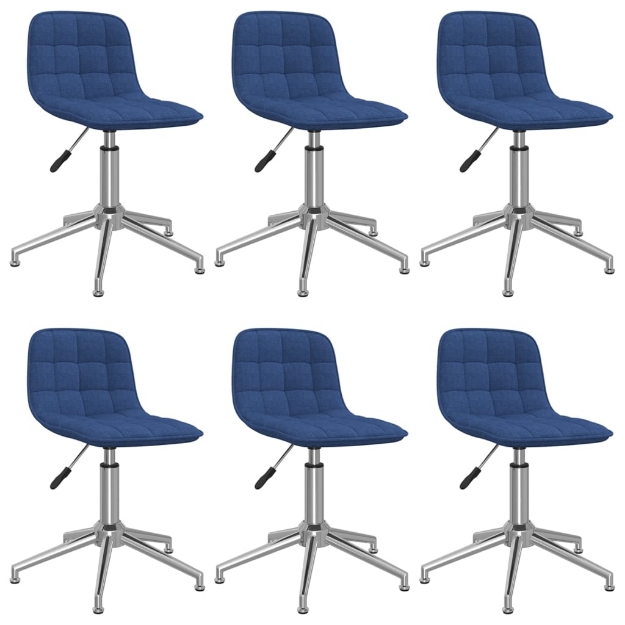 3086795 Swivel Dining Chairs 6 pcs Blue Fabric (334055x3)