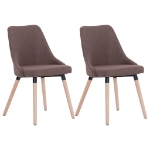 283628 Dining Chairs 2 pcs Brown Fabric