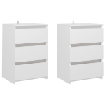 Comodini 2 pz Bianco Lucido 40x35x62,5 cm in Truciolato