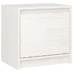 Comodino Bianco 40x30,5x40 cm in Legno Massello di Pino