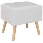 Comodino Bianco 40x35x40 cm in Similpelle