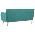 Divano a 3 Posti in Stoffa Imbottito 172x70x82cm Verde