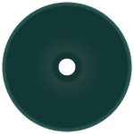 Lavandino Lusso Rotondo Verde Scuro Opaco 32,5x14 cm Ceramica