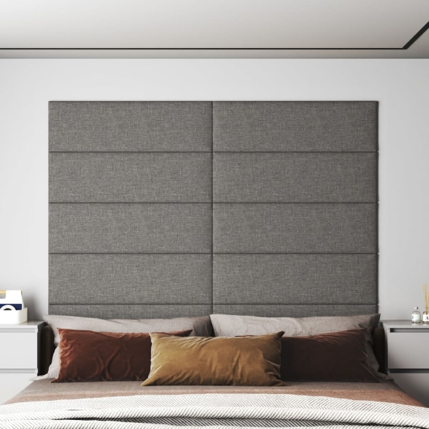 Pannelli Murali 12 pz Grigio Chiaro 90x30 cm Tessuto 3,24 m²