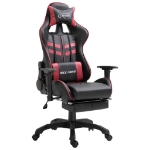 Sedia da Gaming con Poggiapiedi Rosso Vino in Similpelle