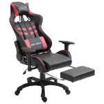 Sedia da Gaming con Poggiapiedi Rosso Vino in Similpelle