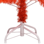 Set Albero Natale Artificiale con LED e Palline Rosso 120cm PVC