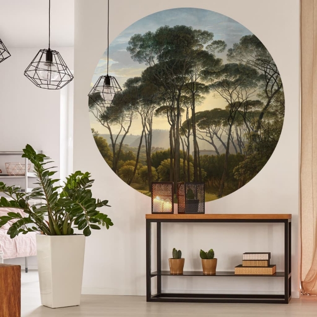 WallArt Carta da Parati Circolare Umbrella Pines in Italy 190 cm