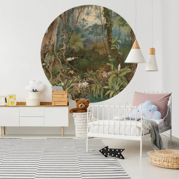 WallArt Carta da Parati Circolare In the Jungle 142,5 cm