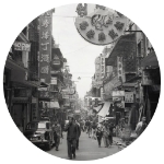 WallArt Carta da Parati Circolare Hong Kong the Old Days 142,5 cm