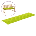 Cuscino Panca da Giardino Verde Brillante 200x50x7 cm Tessuto