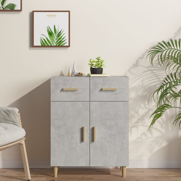 Credenza Grigio Cemento 69,5x34x89 cm in Legno Multistrato