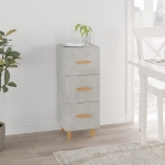 Credenza Grigio Cemento 34,5x34x90 cm in Legno Multistrato