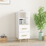 Credenza 34,5x34x90 cm in Legno Multistrato Bianco Lucido