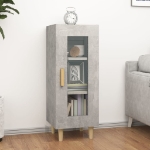 Credenza Grigio Cemento 34,5x34x90 cm in Legno Multistrato