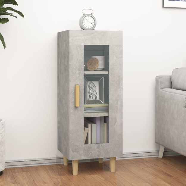 Credenza Grigio Cemento 34,5x34x90 cm in Legno Multistrato