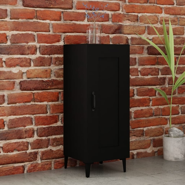 Credenza Nero 34,5x34x90 cm in Legno Multistrato