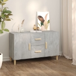 Credenza Grigio Cemento 100x36x60 cm in Legno Multistrato