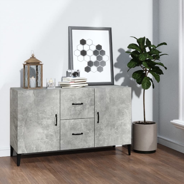 Credenza Grigio Cemento 100x36x60 cm in Legno Multistrato