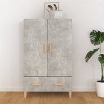 Credenza Grigio Cemento 70x31x115 cm in Legno Multistrato