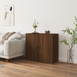 Credenza Rovere Marrone 80x33x70 cm in Legno Multistrato