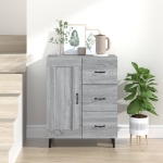 Credenza Grigio Sonoma 69,5x34x90 cm in Legno Multistrato