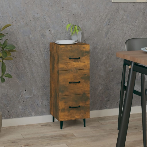 Credenza Rovere Fumo 34,5x34x90 cm in Legno Multistrato