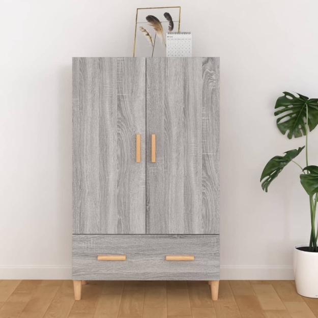 Credenza Grigio Sonoma 70x31x115 cm in Legno Multistrato