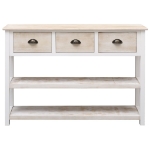 Credenza Bianca e Marrone 108x30x76 cm Legno Massello Paulownia