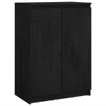 Credenza Nera 60x36x84 cm in Legno Massello di Pino