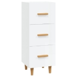 Credenza Bianco Lucido 34,5x34x90 cm in Legno Multistrato