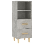 Credenza Grigio Cemento 34,5x34x90 cm in Legno Multistrato