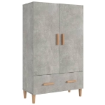 Credenza Grigio Cemento 70x31x115 cm in Legno Multistrato