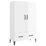 Credenza Bianco Lucido 70x31x115 cm in Legno Multistrato