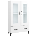 Credenza Bianco Lucido 70x31x115 cm in Legno Multistrato