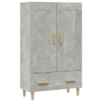 Credenza Grigio Cemento 70x31x115 cm in Legno Multistrato