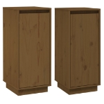 Credenze 2 pz Miele 31,5x34x75 cm in Legno Massello di Pino