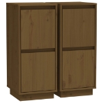 Credenze 2 pz Miele 31,5x34x75 cm in Legno Massello di Pino