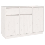 Credenza Bianca 110x34x75 cm in Legno Massello di Pino