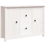 Credenza Bianca 100x35x74 cm in Legno Massello di Pino