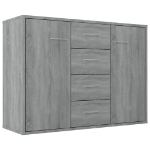 Credenza Grigio Sonoma 88x30x65 cm in Legno Multistrato