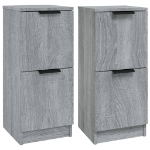 Credenze 2 pz Grigio Sonoma 30x30x70 cm in Legno Multistrato