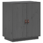 Credenza Grigia 65,5x40x75 cm in Legno Massello di Pino