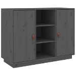 Credenza Grigia 100x40x75 cm in Legno Massello di Pino