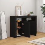 Credenza con Luci LED Nera 115,5x30x75 cm