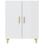 Credenza Bianco Lucido 70x34x90 cm in Legno Multistrato