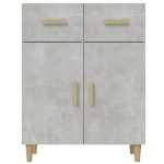 Credenza Grigio Cemento 69,5x34x89 cm in Legno Multistrato