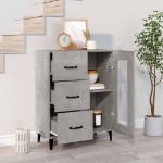 Credenza Grigio Cemento 69,5x34x90 cm in Legno Multistrato